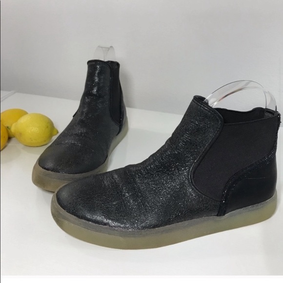 Sam Edelman Margot Black metallic Ankle boot Chelsea Boot High top Sneaker - Picture 3 of 8